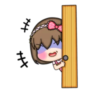 👀 anime, cartoon, sticker, girl, illustration telegram sticker