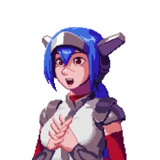 😃 pixel art, anime, female, character, fantasy, armor telegram sticker