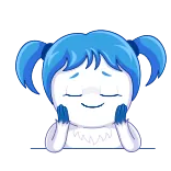 ๐ cartoon, anime, cute, girl, character, blue hair telegram sticker
