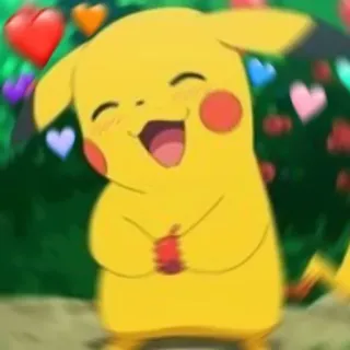 ⚡️ Pikachu Pokemon pokemon, pikachu, carino, giallo, cuori, anime telegram sticker