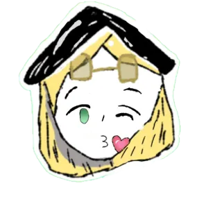 😘 cartoon, anime style, cute, face, drawing, sticker telegram sticker