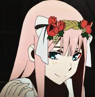 ☺️ Zero Two Darling in the Franxx Anime, Zero Two, Darling in the Franxx, Waifu telegram sticker