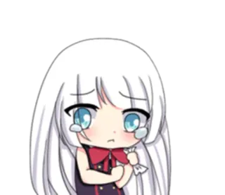 😢 Anime, Traurig, Weinend, Chibi, Mädchen, Manga telegram sticker