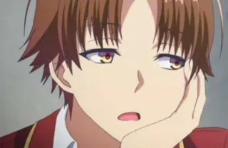 😒 Ayanokoji Kiyotaka Classroom of the Elite аниме, скучно, ленивый, подросток, аниме парень telegram sticker