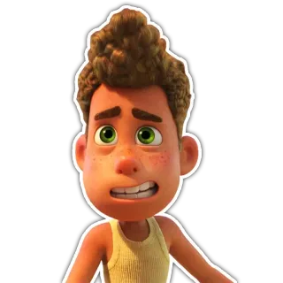 😞 Luca animiert, disney, pixar, figur, luca, film telegram sticker