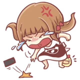 😭 화난, 만화, 우는, 불안한, 좌절한, 휴대폰, 고장난, 실패 telegram sticker