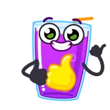 👍 Getränk, Saft, Daumen hoch, Cartoon, Getränk whatsapp sticker