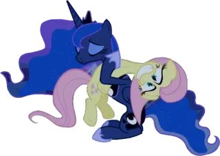 ☺️ Princess Luna, Fluttershy My Little Pony Dibujos animados, Amistad, Pony, Magia, Animado, Fanart telegram sticker