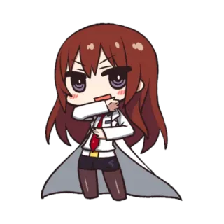 😋 Kurisu Makise Steins;Gate anime, chibi, Kurisu Makise, Steins;Gate, science, lab coat telegram sticker