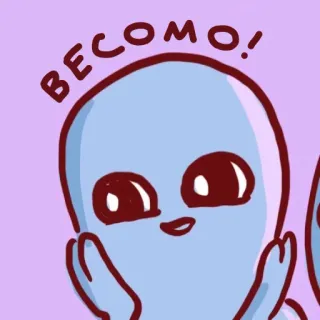 😍 BECOMO! Alien, Niedlich, Cartoon, Meme whatsapp sticker