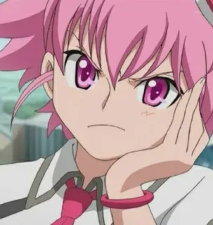 🍭 Anime, Manga, rambut pink, karakter, marah, gadis telegram sticker