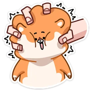 🫨 햄스터, 눌린, 귀여운, 웃긴, 동물, 애완동물 telegram sticker