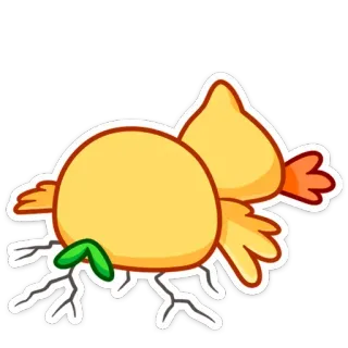 😖 Desenho animado, Pintinho, Animal, Fofo, Amarelo, Adesivo telegram sticker