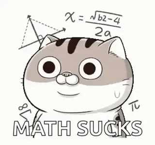 👨‍🏫 MATH SUCKS cat, math, formula, sticker, cartoon, humor telegram sticker