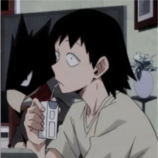 😶 Fumikage Tokoyami My Hero Academia 애니메이션, 만화, 나의 히어로 아카데미아, 후미카게 토코야미, 캐릭터, 만화 telegram sticker