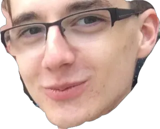 😌 persona, cara, gafas, hombre, retrato telegram sticker