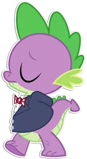 🚶‍♂️ Spike My Little Pony cartoon, animal, dragon, formal, character, cute telegram sticker