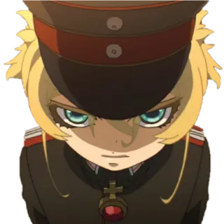 😠 Tanya von Degurechaff Saga of Tanya the Evil anime, military, character, fantasy, girl telegram sticker