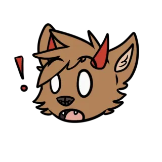 😱 cartone animato, animale, esclamazione, sorpresa, diavolo, espressione telegram sticker