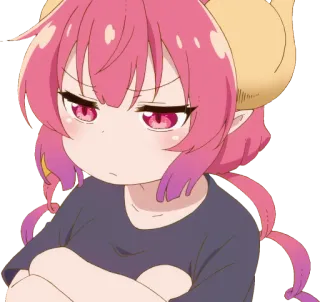 ☹ Ilulu Miss Kobayashi's Dragon Maid Anime, Dragão, Personagem, Fofo, Chifres, Ilulu whatsapp sticker
