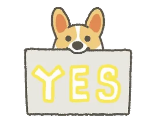 👍 YES hond, corgi, ja, bevestigend, akkoord whatsapp sticker