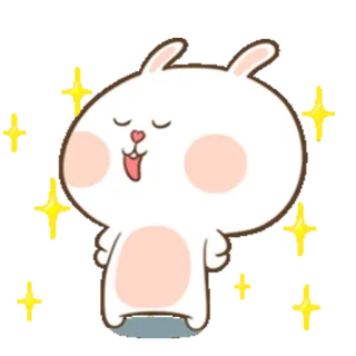 😌 Hase, Kaninchen, süß, Cartoon, Tier, Aufkleber telegram sticker