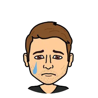 😢 buồn, khóc, emoji, mặt, biểu cảm, Bitmoji, khó chịu whatsapp sticker