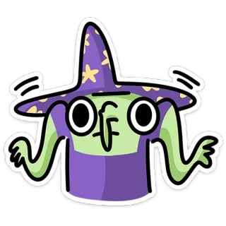 🤷‍♂️ พ่อมด, เวทมนตร์, การ์ตูน, สติกเกอร์, ตลก, ตัวละคร telegram sticker