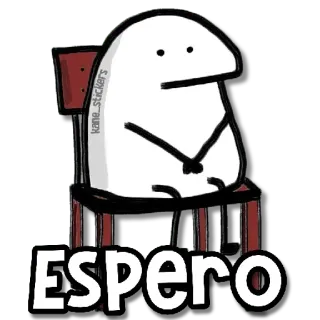 😀 ESPERO 等待, 坐着, 椅子, 火柴人, florkofcows whatsapp sticker