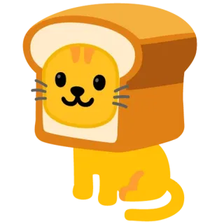 🍞 kucing, roti, roti panggang, hewan, kartun, lucu telegram sticker