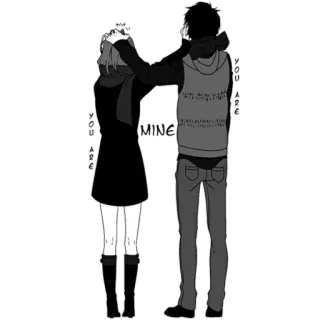 😚 Anime, Casal, Amizade, Emoções, Amor, Mangá whatsapp sticker