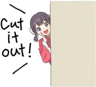 🛑 Cut it out! Anime, Fille, Mignon, Autocollant, Dessin animé whatsapp sticker