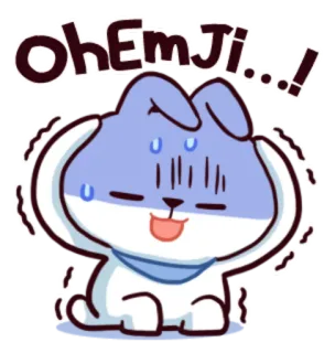 😰 OhEmJi...! 卡通, 狗, 害怕, 可爱, 表情符号, 紧张 telegram sticker