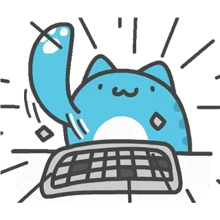 🤪 cat, keyboard, animal, typing, cute telegram sticker