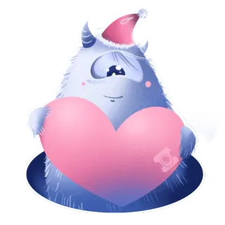 ❤️ monstruo, corazón, lindo, dibujos animados, pegatina, amor whatsapp sticker