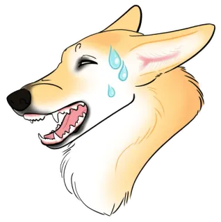 😅 anjing, corgi, keringat, ekspresi, binatang, kartun, stiker telegram sticker