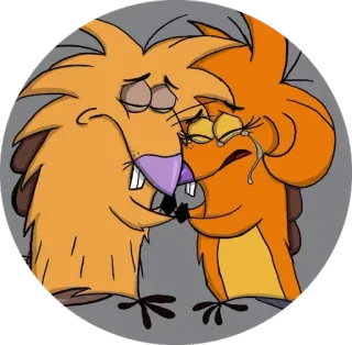 ⚪️ beavers, cartoon, sad, crying, emotions, friendship telegram sticker