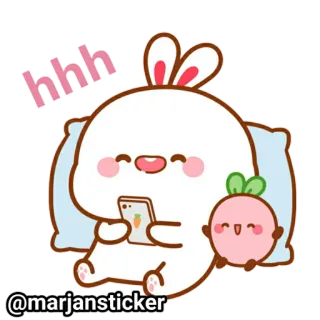 ❤️ hhh кролик, милый, мультфильм, животное, стикер telegram sticker