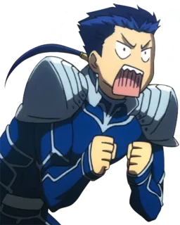 😠 アニメ, 漫画, キャラクター, 怒り, 鎧, 困惑, 表情 telegram sticker