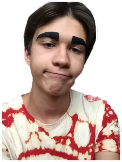 😒 подросток, портрет, мальчик, молодой, брови, тай-дай whatsapp sticker