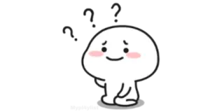 🍚 fofo, personagem, confuso, pergunta whatsapp sticker