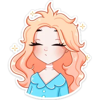 😘 Мультфильм, Девушка, Аниме, Милый, Наклейка telegram sticker
