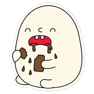 😭 贴纸, 卡通, 巧克力, 可爱, 吃, 卡哇伊 telegram sticker