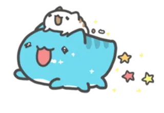 ☺️ 고양이, 새끼 고양이, 귀여운, 별, 만화, 사랑스러운, 행복한 telegram sticker