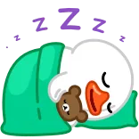 😴 ZZZ sommeil, dormir, zzz, dessin animé, canard, fatigué, repos telegram sticker