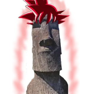 🗿 โมไอ, รูปปั้น, เกาะอีสเตอร์, ตลก, ผมแดง, หิน, มีม telegram sticker