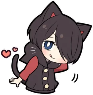 😋 Katze, Anime, Sticker, Süß, Kawaii, Herz, Chibi whatsapp sticker