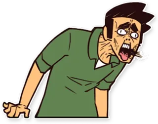🤢 Mann, verängstigt, lustig, Cartoon, Ausdruck telegram sticker