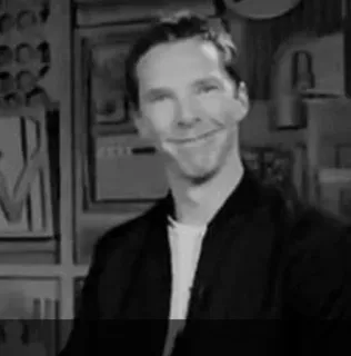 😂 Benedict Cumberbatch 演员, 名人, 男人, 微笑, 肖像 whatsapp sticker