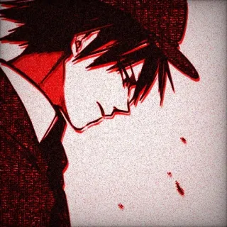 🌟 Anime, Sangue, Violência, Depressão, Mangá, Homem telegram sticker